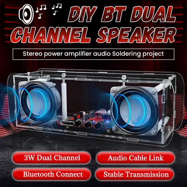 DIY Electronic Kit Soldering DIY Project Practice Solder Assembly 2*3W Speakers DIY BT Speaker Electronics Kit
