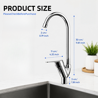 Robinet de cuisine monobloc économique 2026 DIY avec logo de marque, poignée à un trou, en laiton chromé poli, à poser sur comptoir, avec bec orientable