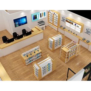 Hiện Đại Gỗ Tùy Chỉnh Gondola Điện Thoại Giá Cửa Hàng Sửa Chữa Trang Trí Điện Thoại Di Động Phụ Kiện Showroom Thiết Kế Điện Thoại Di Động Cửa Hàng Tên - Product Image 4