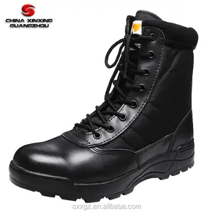 CXXGZ factory supplier half leather rubber out sole durable black leather tactical boots