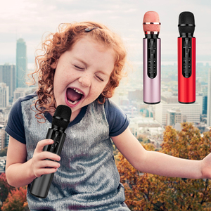 Microphone à condensateur rechargeable avec batterie C, support M6, éclairage LED pour karaoké enfant, sans fil, professionnel, pour interview - Product Image 2