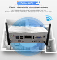 Industriële mini-pc met laag energieverbruik, Core i3 7100U, 6x COM, MSATA SSD, VGA HD-scherm, ventilatorloze behuizing voor Edge Computing IoT Barebone Host
