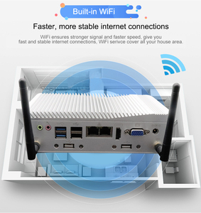 มินิพีซีอุตสาหกรรม Low Power Core I3 7100U พร้อมพอร์ต COM 6 ช่อง, MSATA SSD, VGA, จอแสดงผล HD, แบบไร้พัดลม สำหรับ<span class=keywords><strong>คอม</strong></span>พิวเตอร์ Edge IoT Barebone Host - Product Image 3