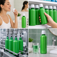 Bouteille en plastique scellée cylindrique de 500 ml, qualité alimentaire PET, pour bain de bouche, soin buccal, liquide nettoyant