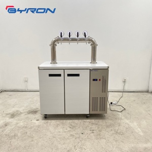 Máquina dispensadora de cerveza de 4 grifos con nevera para barriles y columna de cerveza en forma de U, enfriador comercial de bebidas para pub, cervecería y hostelería. - Product Image 6