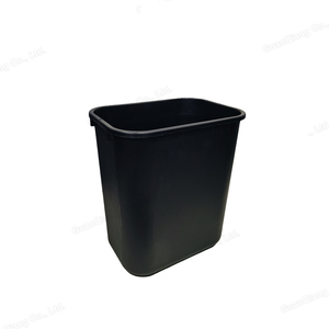 Trash Bin Plastic Trash Can 13L Household Hotel Kitchen Fire Retardant Plastic Recycling Garbage Container Black Trash Can Cabinet Waste Bin