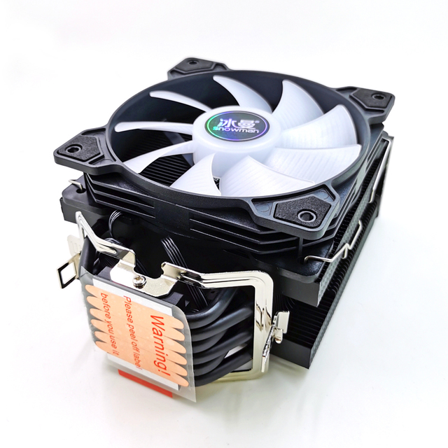 SNOWMAN 6 Heat Pipes CPU Cooler 120mm PWM 4 Pin PC Radiator Quiet for Intel LGA 1700 1200 1150 1151 1155  AM4 CPU Cooling Fan