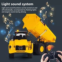 SJY-1553 Camión Volquete Metálico a Control Remoto de 10 Canales, Escala 1:16, Nivel Experto, Listo para Usar, Vehículo RC con Cable USB, para Interiores y Exteriores