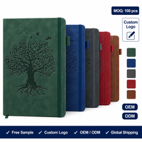 Carnet A5 en cuir végétalien PU suédé avec logo personnalisé, reliure cousue, motif oiseaux, gaufrage, bande élastique et attache stylo – Vente en gros OEM