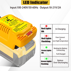 Chargeur <span class=keywords><strong>URUN</strong></span> DCB105 pour Dewalt Remplacement pour batterie DEW Compatible avec batterie au lithium 20V 60V Max pour DCB200 DCB204 DCB606 - Product Image 5