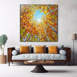 SQ Boho <span class=keywords><strong>otoño</strong></span> paisaje pintura sol abedul árbol bosque mano pintura al óleo moderna minimalista decoración pintura para decoración del hogar - Product Image 4
