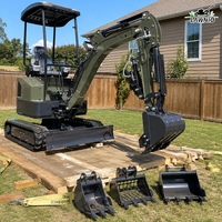 Mini-excavatrice LAWNIO à personnalisation complète avec capot à quatre poteaux et contrôle de charge pour l'entretien routier