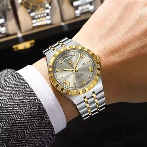 POEDAGAR Orologio Sportivo di Lusso da Uomo, Classico con Indicazione Settimanale, Impermeabile, Luminoso, 41mm <span class=keywords><strong>in</strong></span> Acciaio Inox, Movimento al <span class=keywords><strong>Quarzo</strong></span> di Alta Qualità - Product Image 6
