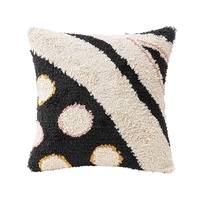 Style moderne Ins café tufté carré lombaire taie d'oreiller pastorale maison décorative canapé oreiller avec motif géométrique pour un usage domestique