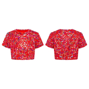 Camiseta Metálica Corta para Niñas de 2 a 16 Años, para Práctica de Baile Latino, Actuaciones de Animadoras, Espectáculos, Uso Diario Informal - Product Image 5