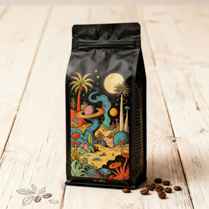 Muestras Gratis, Bolsas de Café con Fondo Plano y Cierre, Impresas Personalizadas, de Grado Alimenticio, 250G 500G 1Kg, con Válvula - Product Image 1