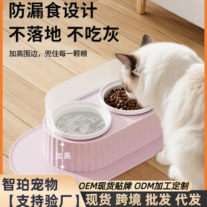 Cuenco de cerámica para gatos, cuenco para comida de gatos, cuenco de patas altas con borde inclinado para proteger la columna cervical y prevenir - Product Image 5