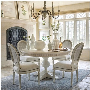 Juego de Comedor Suministrado de Fábrica con Mesa y <span class=keywords><strong>8</strong></span> Sillas, Muebles de Lujo, Mesa de Comedor Redonda de Madera de Fresno Antigua - Product Image 2