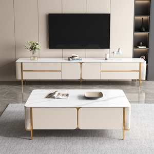 Centro <span class=keywords><strong>de</strong></span> Entretenimiento Moderno para Sala <span class=keywords><strong>de</strong></span> Estar, Mueble para TV <span class=keywords><strong>de</strong></span> 80 Pulgadas, Soporte Largo para TV con Almacenamiento, Mueble para TV con Mesa, en Venta - Product Image 2