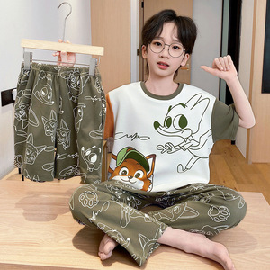 Pijamas Infantiles al por Mayor para Niños, Lindos Pijamas con Estampados <span class=keywords><strong>de</strong></span> Dibujos Animados y Superhéroes, Conjunto <span class=keywords><strong>de</strong></span> <span class=keywords><strong>Pijama</strong></span> Ligero <span class=keywords><strong>de</strong></span> Algodón para Verano - Product Image 2
