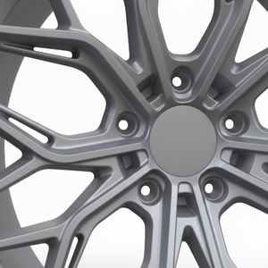 Jantes en alliage à montage décalé - Hyper Silver / Noir brillant, jantes forgées à rayons en V entrelacés pour BMW Mercedes Audi - Product Image 5