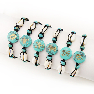 Nouveau Bracelet Tressé Zodiaque 12 Constellations Coquillage Nœud Plat Fait Main pour Femme et Homme – Collection Été 2026 - Product Image 5