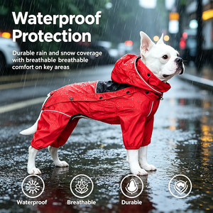Impermeable para Perros de Cuatro Patas, con Capucha y Reflectante, Chaqueta Impermeable para Perros, Traje de Lluvia para Mascotas - Product Image 5