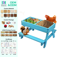 Kit de mangeoire à poulets DIY de grande taille en bambou, mangeoire à poulets en bois, table de pique-nique pour oiseaux sauvages, canards et écureuils