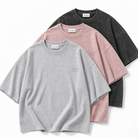 T-shirt unisexe en coton 260 GSM avec logo personnalisé, col ras du cou, épaules légèrement tombantes, vierge, pour le sport, vente en gros, grammage lourd