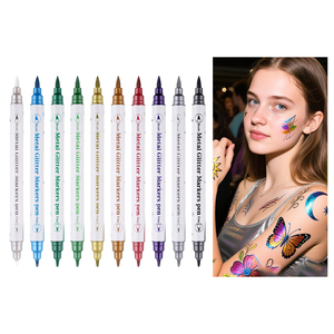 Wholesale Washable Makeup Body Art <strong>Temporary</strong> <strong>Tattoo</strong> <strong>Pens</strong> Metallic Colors Safe Skin Face Painting Markers - Product Image 5