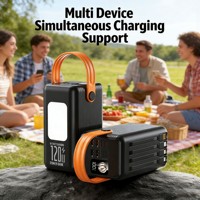 Station d'alimentation portable à charge rapide 120W haute capacité pour l'extérieur avec 4 lampes LED amovibles intégrées et contrôle de température IA