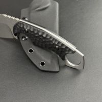 Kampftaschenmesser aus Edelstahl mit G10-Griff, feststehender Klinge aus Damaszenerstahl für Angeln, Survival und industriellen Einsatz – Karambit