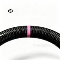 Setir Kemudi Serat Karbon Kustom dengan Kulit Berlubang Warna Pink, Cocok untuk Model Infiniti G25, G27, G35, G37