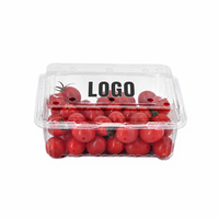 Contenitore per Alimenti Usa e Getta in PET Riciclabile con Design a Conchiglia, Goffrato, per Prodotti Agricoli, Frutta e Verdura