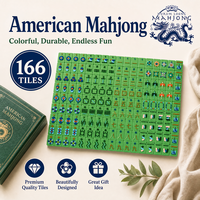 Tuiles de Mahjong en Acrylique Vert Prisme Émeraude avec Motif Facetté, Lot de 166, Personnalisable, Prêt pour l'OEM