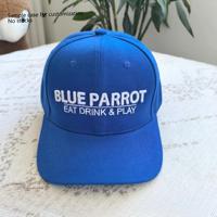Topi Baseball 6 Panel Model Streetwear Hip Hop Berbahan Katun, Bordir 3D Logo Custom Warna Biru, Pinggiran Melengkung, Struktur Teratur, Cocok untuk Aktivitas Luar Ruangan