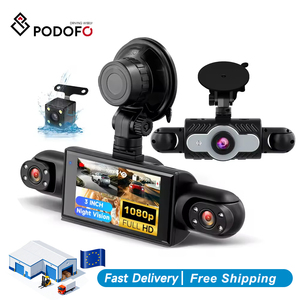 Podofo 3" Dash Cam 1080P 4 Lens <b>Camera</b>*4 Front and Side Car DVR Loop Recording Night Vision <b>Motion</b> Detection Bulk Supplier - Product Image 1