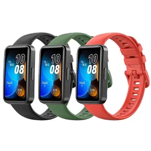 Huawei Band 8 Fitness Tracker için renkli silikon sapanlar yedek sapanlar Huawei Band 8 için yumuşak silikon saat kayışı