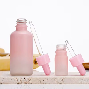 Vente en gros Flacon compte-gouttes vide en verre rose dégradé de 5ml à 100ml Flacon en verre pour sérum cosmétique huile essentielle - Product Image 5