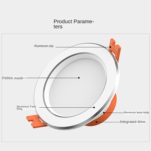 ไฟดาวน์ไลท์ LED แบบหรี่แสงได้3W 5W 7W 9W 12W 15W 18W สำหรับดาวน์ไลท์ในร่มแบบบางพิเศษสำหรับห้างสรรพสินค้าสำนักงานแผงไฟแบบฝัง - Product Image 4