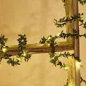Batterie Powered LED Reben Fee Lichter Weihnachten Urlaub Terrasse Dekoration Grünen Kranz <span class=keywords><strong>Tiny</strong></span> Leaf Vine <span class=keywords><strong>String</strong></span> Licht - Product Image 5