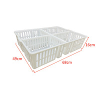 Nouvelle cage de transport pour poussins en PP à 4 compartiments, moulage monobloc, poignée respirante antidérapante, boîte de transport pour poussins et pousseronnières, volaille