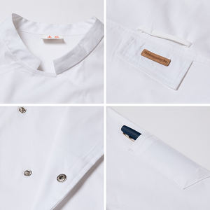 男性用クラシックワークシャツレギュラーフィット固体ロングSleパフォーマンスワークシャツホテルウェイターシェフコートジャケット - Product Image 2