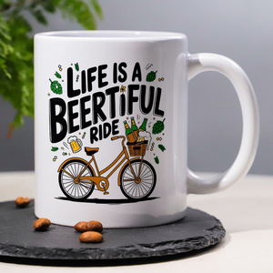 Tasse à café en céramique de qualité 3a de 11 <span class=keywords><strong>oz</strong></span>, motif humoristique de marque Diytree "La vie est un beau <span class=keywords><strong>voyage</strong></span>" pour anniversaire de bureau à la maison - Product Image 1