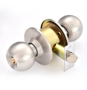 Key Ball Round Cylindrical Brass Cylinder Stainless Steel Handle <strong>Door</strong> <strong>Knob</strong> Lock - Product Image 3