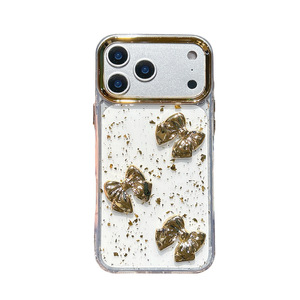 Custodia per <span class=keywords><strong>iPhone</strong></span> 17 Pro Max in TPU antiurto con glitter <span class=keywords><strong>oro</strong></span> a forma di cuore 3D e fiocco, stile coreano, design personalizzato da donna, compatibile anche con <span class=keywords><strong>iPhone</strong></span> 16 - Product Image 6