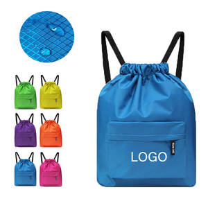 Mochila con cordón de poliéster de malla plegable de nailon personalizada para <span class=keywords><strong>gimnasio</strong></span>, bolsa de playa de malla de red de bolsillo con logotipo, bolsa de malla de natación <span class=keywords><strong>Arena</strong></span> - Product Image 1