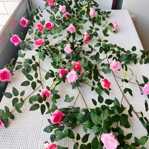 Guirlandes de roses artificielles en soie pour la décoration murale et de balcon, style vintage japonais, bouquet - Product Image 3