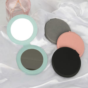 กระจกแต่งหน้าแบบพกพาขนาดเล็กพับได้กระจกขนาดเล็กกระจกขนาดเล็กทำจากหนังพียูสำหรับการเดินทาง - Product Image 1