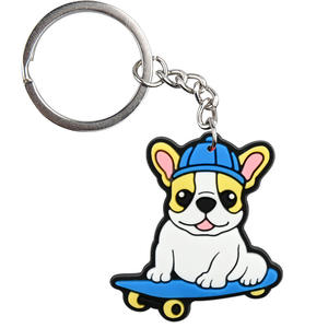 Venta al por mayor artículo promocional PVC suave lindo Anime encantador <span class=keywords><strong>Shar</strong></span> <span class=keywords><strong>Pei</strong></span> 2D llavero logotipo personalizado llaveros de goma populares - Product Image 1